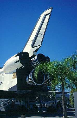Space Shuttle-Orbiter von hinten